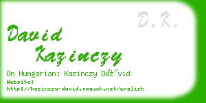 david kazinczy business card